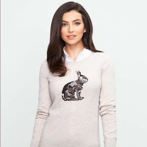 Talbots Rabbit Intarsia Oatmeal Sweater SP